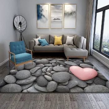 Килим за спалнята, pebble 3D диван за хол, килим за спалнята, игралното украса, килим за хол