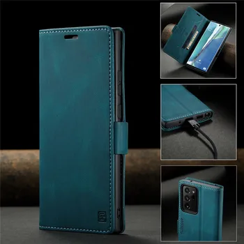Кожен калъф Samsung Galaxy Note 20 Ultra Case с магнитна панти капак за Samsung Galaxy Note 10 Plus, калъф за телефон, поставка за портфейла