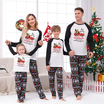 Коледна пижама за семейството Комплект дрехи от 2 теми, Коледни пижами за цялото семейство, пижамный комплект за коледното семейството, детски дрехи