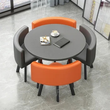Комбинация от бюрото и стола за прием на гости, кръгла маса, чай с мляко