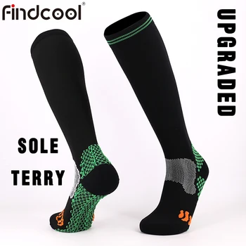 Компресия чорапи за маратон Findcool, мъжки, женски, двойни, за фитнес, спортни гамаши, бързо съхнещи