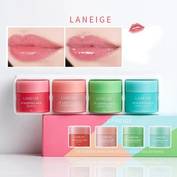 Корейска Козметика New 8g Korean Laneige Lip Sleeping Mask Essence Мини-Комплект Ароматизирани Хранителни Овлажняващи продукти За Грижа За Сухи Устни