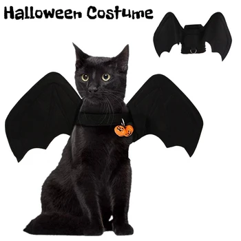 Костюм на котка с крила на прилеп за Хелоуин с камбана за cosplay, дрехи за празнична украса за Хелоуин, Аксесоари за преобличане котки