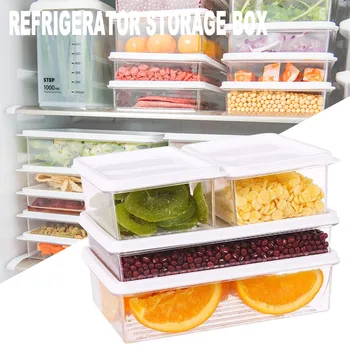 Кутия за съхранение в хладилник Кутия за съхранение на пресни продукти Кутия за съхранение на месо, лук, джинджифил, чесън, Странична кутия за зеленчуци, подходяща за микровълнова фурна
