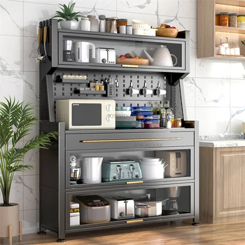 Кухненски шкаф от скандинавски метал за кухненски мебели, сервант, многопластова кацане на площадка, творчески луксозен многофункционален шкаф за съхранение