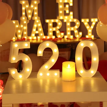 Лампа с писмото номер на азбуката, led нощни лампи, сватба, Рожден Ден, домашно парти, монтиране на украса за дома, Спални, персонални декорации