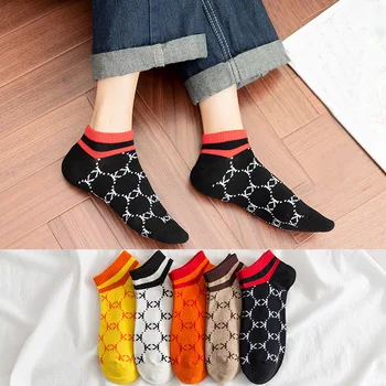 Летни и пролетни нови дамски памучни чорапи с писмото механизъм K, универсални, с ниско деколте, къса талия, Индивидуални сладък дамски чорапи