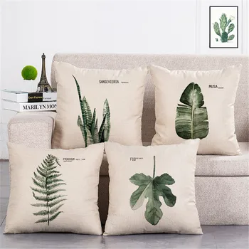 Листа от растения тропическите гори ZXZXOON домашна Декоративна текстилна калъфка от полиестер Калъф за дивана Home Decor