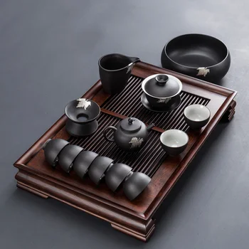 Луксозен чай набор от Bubble Gaiwan, японски керамични чай комплект за церемонията по кунг-фу, китайска следобеден набор от Piatti Ceramica, японски чаени чаши