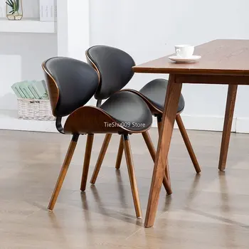 Луксозни дизайнерски трапезни столове Nordic Modern Кожени Сгъваеми трапезни столове Трона Ергономична Кухненски мебели Cadeiras De Jantar