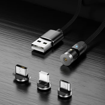 Магнитен USB кабел За Бързо Зареждане Type C Кабел Магнитно Зарядно Устройство Micro USB Кабел За iPhone 13 12 11 OPPO Vivo Huawei Телефон USB Кабел
