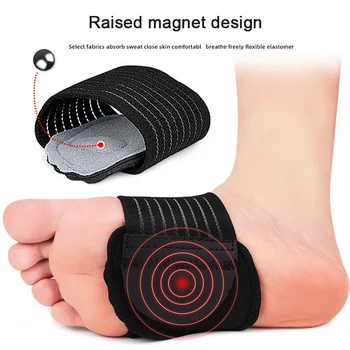Магнитни подложки за предната част на крака от плоскостопия, поддръжка на свода на стъпалото, масажни ръкави, амортизирующая еластична ортопедична превръзка, регулируема протектор