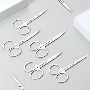 Малки инструменти за нокти от неръждаема стомана, ножица за подстригване на коса в бровях, носа, маникюр, пинцети за почистване на лице, козметичен инструмент за грим