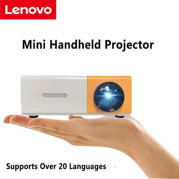 Мини проектор Lenovo YG300 висока разделителна способност, led преносим компютър за 1080p домашно кино, безжичен проектор за телефон на открито, къмпинг