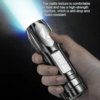 Мини фенерче, мощно led фенерче, USB-акумулаторна лампа-светкавица с фиксиран фокус, Ръчен кемпинговый водоустойчив фенер на далечни разстояния