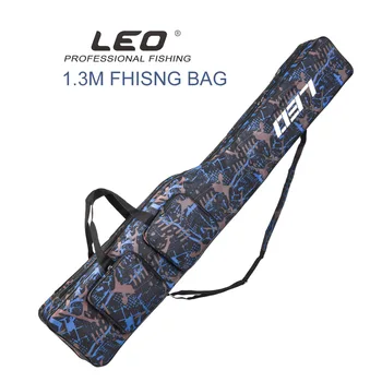 Многофункционална чанта за въдици LEO, 2 слой, 130 см, чанта за риболовни принадлежности, 600D полиестер, риболовна макара, калъф за съхранение на принадлежности, Чанта за принадлежности