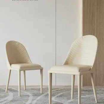Модерен и Луксозен кът за стол от висок клас Home 2021 Нов Дизайн на облегалката на стола за хранене маса маса за хранене, Кожен стол