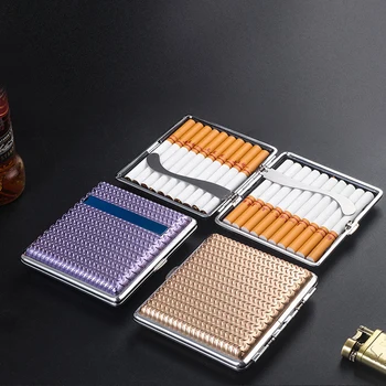 Модерен портсигар, Метална кутия за съхранение на цигари, мундщук, Аксесоари за пушачи, Подарък за мъже и жени