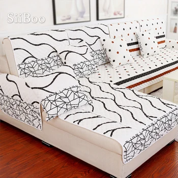 Модерен стил, калъф за дивана с принтом на ивици и точки, които лоскутные седалките, двустранно стеганое хапки за дивана SP3806, БЕЗПЛАТНА ДОСТАВКА