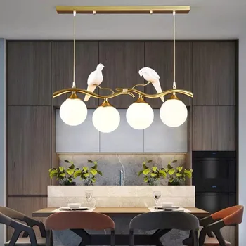Модерна led полилей в скандинавски стил, за хол, трапезария, кухня, спалня, окачен тавана лампа, стъклена топка E27, окачена лампа