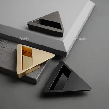 Модерна скрита дръжка с триъгълни прорези, с вградени чекмеджета за шкафчета, обтегач за татами от с сплав, дръжки за шкафове в скандинавски стил