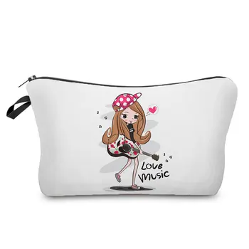Модерна чанта за тоалетни принадлежности с принтом сладко момиче от карикатура, Адаптивни лична снимка, дамски косметичка, козметични чанти за грим, красиви