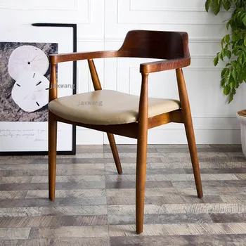 Модерни и луксозни американски трапезни столове за почивка, трапезария столове с облегалка в скандинавски стил, Предмети от бита WZ