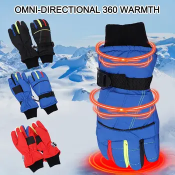 Модни Мультяшные ветроупорен нескользящие детски ръкавици без пръсти за момчета и момичета, водоустойчиви спортни ръкавици, дебели топли детски ски ръкавици