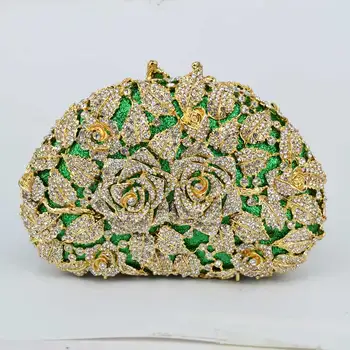 Модни сватбената чанта, дамски клатчи, портмонета, дамски златни чанти, сватбени торбички, златни вечерни чанти (88303-C)