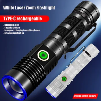 Мощни led светлини TYPE-C със зареждането, мощен факел, увеличение на опашката, Силна магнитна лампа от алуминиева сплав, Преносима Лов, Къмпинг