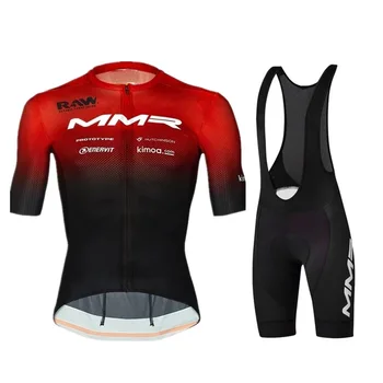 Мъжка велосипедна фланелка 2021 MMR FACTORY RACING TEAM, велосипедна дрехи с къс ръкав и къси панталони-нагрудниками Ropa Ciclismo
