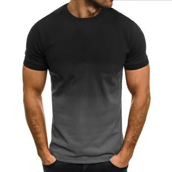 Мъжки t-shirt 2023, тениска с къс ръкав, тънка лятна серия за момичета, градиент тениска с кръгло деколте, оверсайз, мъжко облекло, тениски, потници