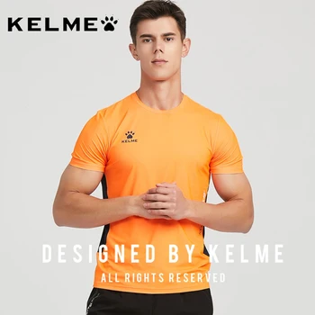 Мъжки t-shirt KELME, лятна бързосъхнеща тениска с къс ръкав, впитывающая пот, спортно облекло за фитнес, дишаща тениска за бягане с къс ръкав