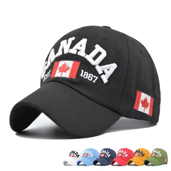 Мъжки и дамски бейзболна шапка с бродерия под формата на канадските букви, пролетно-есенна градинска мода реколта шапка в стил хип-хоп, мъжки регулируема солнцезащитная шапка Bone
