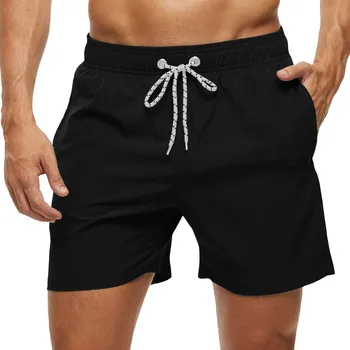 Мъжки летни обикновена бързо съхнещи спортни къси панталони за почивка на море с мрежесто шнурком, мъжки шорти за плуване шорти за мъже