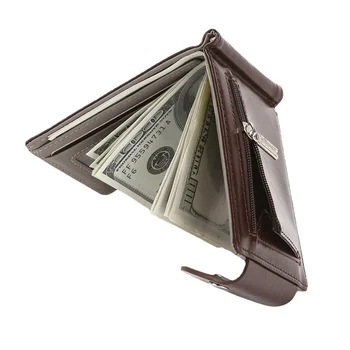 Мъжки модерен портфейл от изкуствена кожа, чанта за монети, чантата и за мъжете, торбичка, кесия с капак с цип, разтегателен тип самоличност на притежателя за кредитни карти, визитница