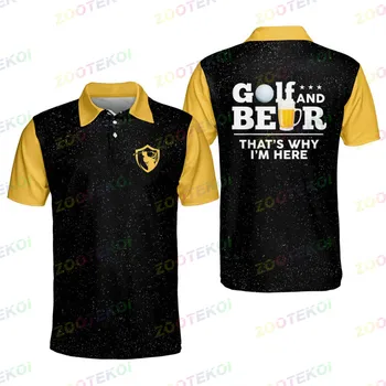 Мъжки ризи-топка за голф, класическа лятна тениска с къс ръкав за голф или игра, поло с ревера, модерно поло копчета за голф