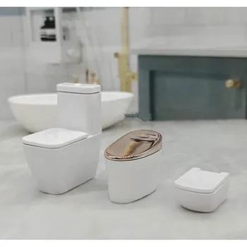 На 5 групи в мащаб 1/20 1/25 Умален модел на тоалетна в кукла къща, комплект обзавеждане за баня