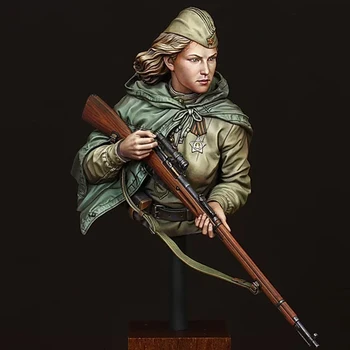 Набор за изграждане на бюст от смола 1/10, съветската жена-майстор стрелец