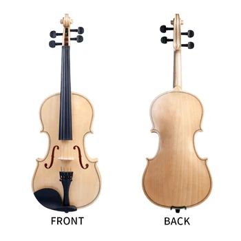 Набор от акустична цигулка 4/4, Студентски цигулка, гланцираната горна част с футляром за струни за цигулка, целия НАБОР от