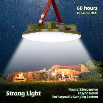 Нов Модернизиран акумулаторна батерия led лампа за къмпинг капацитет 15600 ма с магнитен увеличение, преносим фенер, осветление за палатки, Осветление за поддръжка