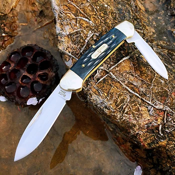 нов сгъваем нож с дървена дръжка, тактически Джобни ножове за самозащита, ловен нож EDC, инструменти