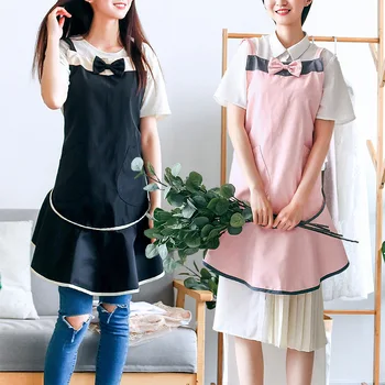 Нова лейси пола сладък момичета в японски стил, водоустойчив женски престилка, кухненска престилка за почистване на дома, престилка за магазин Чай с мляко, Бутик за дрехи