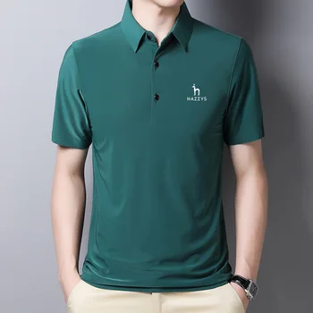 Нова лятна мъжка тениска за голф Hazzys, Ежедневни Тънка риза поло с Отложным яка и къси ръкави, обикновен мъжки Топ