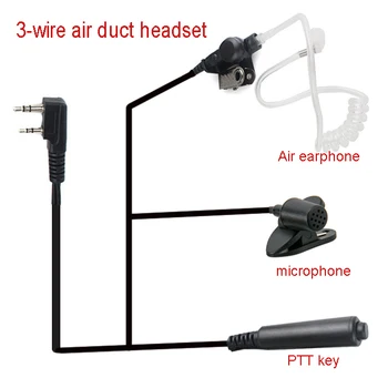 Нова пръст ПР 3 линии подобрена Въздушна Акустична Тръба слушалките с Шумопотискане слушалки за K-head уоки-токи велосипедна слушалки
