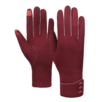 Нови Дамски ръкавици със сензорен екран, модерен дамски ръкавици, есен-зима, плюш топли ръкавици, дамски улични спортни ръкавици с пълни пръсти