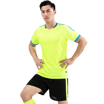 Новите футболни тениски за възрастни, мъжки комплекти на спортната тренировъчна футболна дрехи, блузи с къс ръкав + Шорти, униформи, активен спортен костюм, костюми