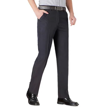 Ново записване, мъжки ежедневни бизнес панталони, мъжки панталони със средна дължина, с мека тапицерия, конвенционалните прави черни, сиви, големи размери 30-40