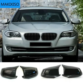 НОВОСТ за BMW 5 серия F10 F11 F18 До Ирт 2010-2013, калъф за огледала за обратно виждане, черен калъф с дизайн, изработени от въглеродни влакна