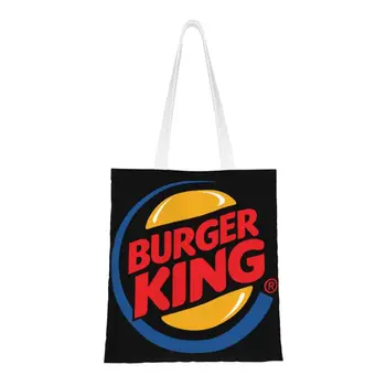 Обичай холщовые чанти за пазаруване Burgers Женски преносими чанти за пазаруване с логото на хранителни стоки